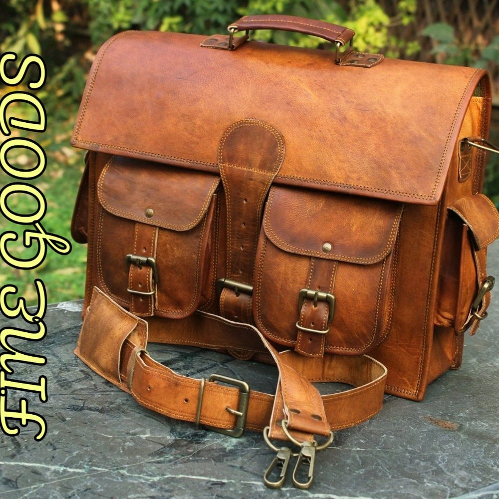 FineGoods Men's Leather Briefcase - Picture 2 of 5